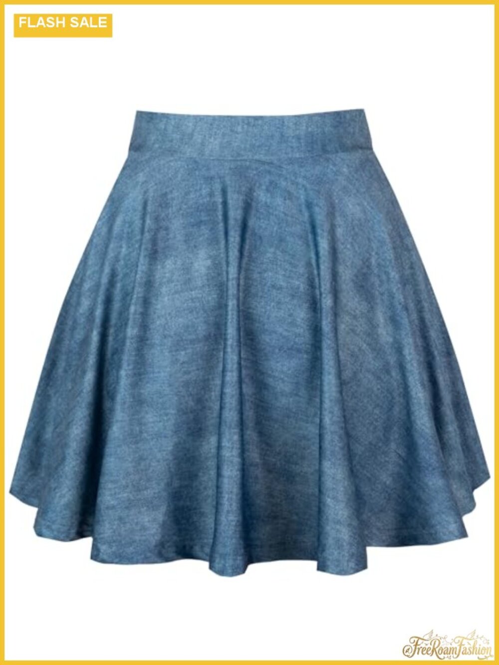 A-Line Mini Skort with Built-in Shorts Elastic High Waist